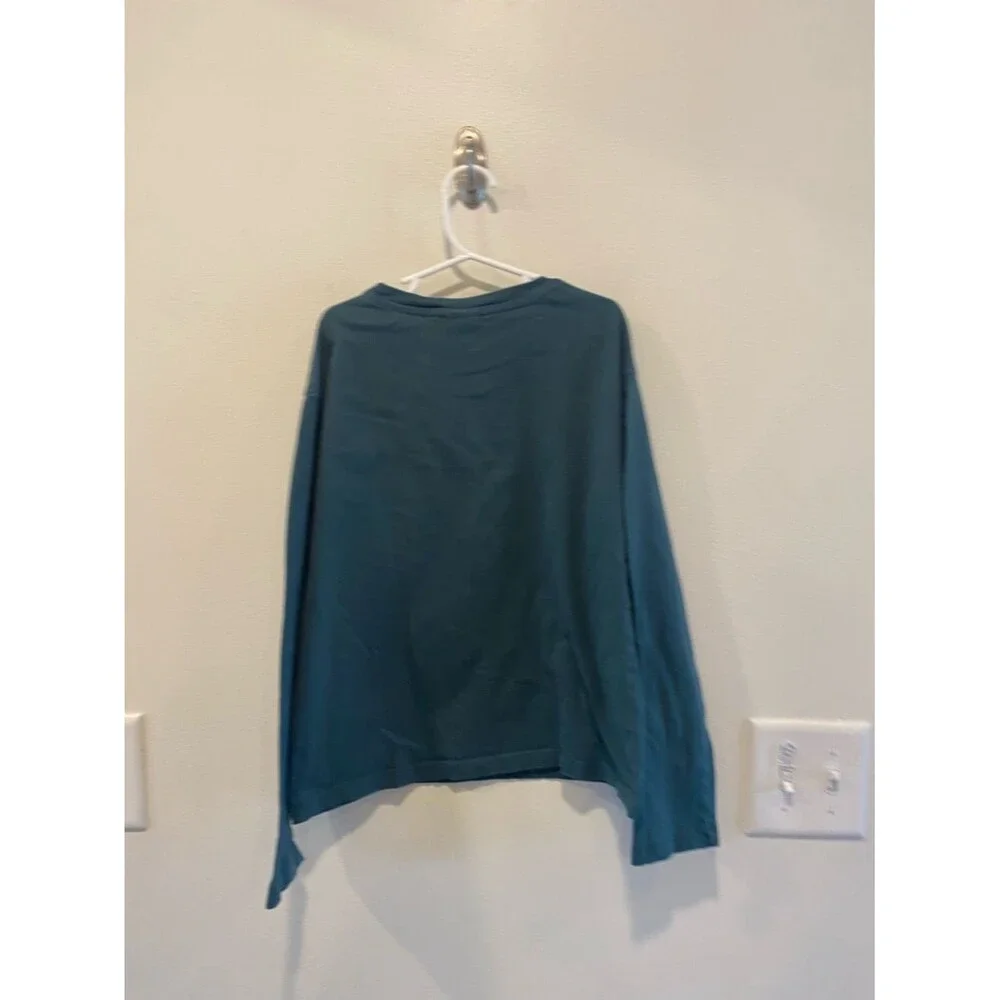Green Long-Sleeve Tee with Pink Poodle Graphic